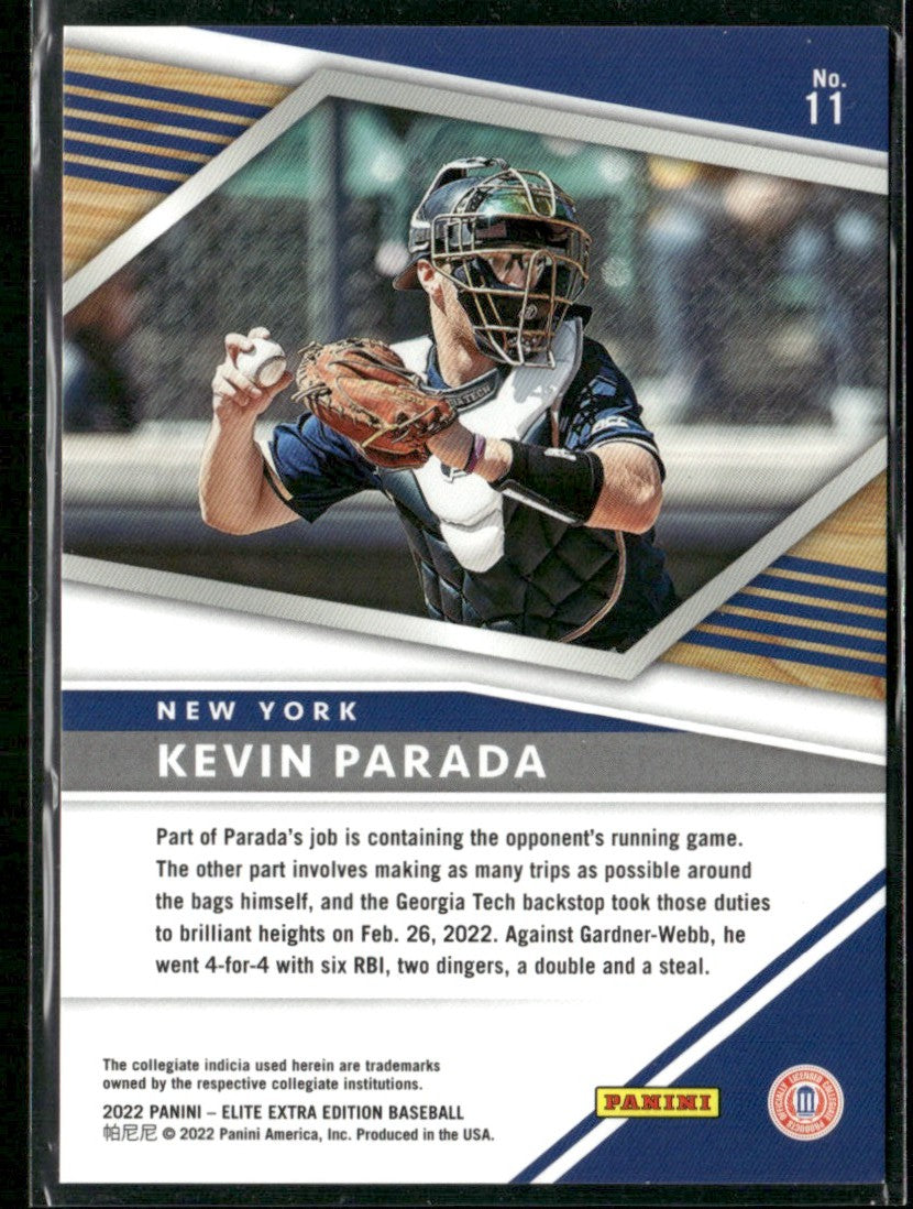 Kevin Parada 2022 Panini Elite Extra Edition Aspirations Blue /349 #11