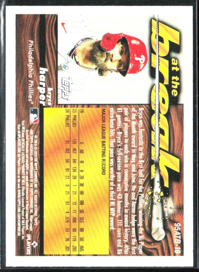 Bryce Harper 2024 Topps Archives 1995 at the Break #95ATB-19