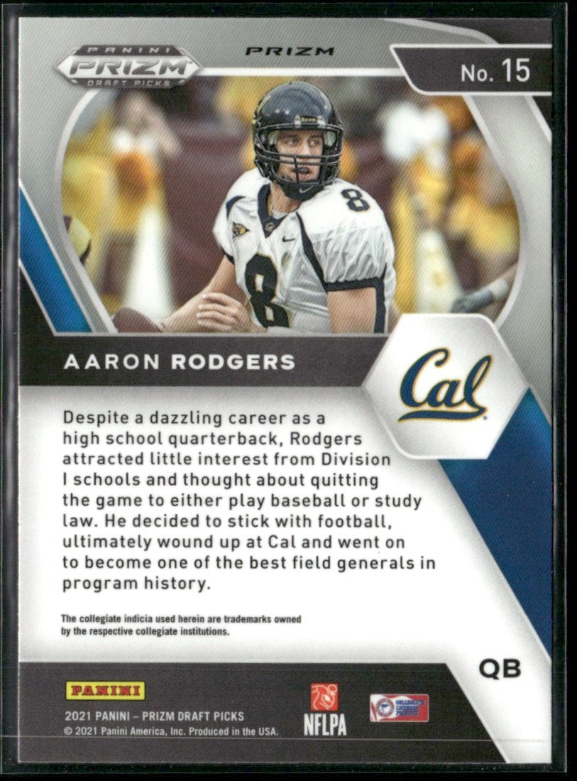 Aaron Rodgers 2021 Panini Prizm Draft Picks Silver #15 California Golden Bears