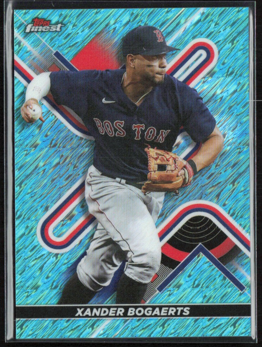 Xander Bogaerts 2022 Topps Finest Aqua Shimmer Refractor /175 #37 Boston Red Sox