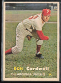 Don Cardwell 1957 Topps RC #374 Philadelphia Phillies