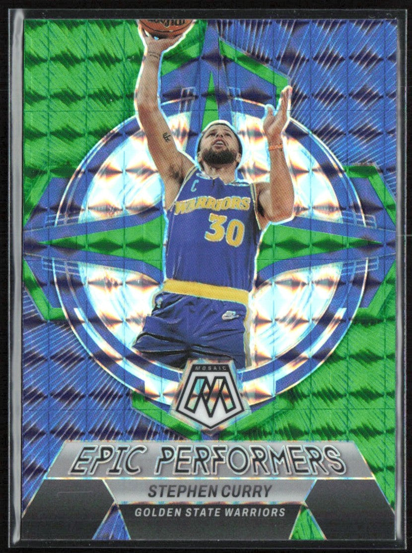 Stephen Curry 2022 Panini Mosaic Epic Performers Green #1 Golden State Warriors