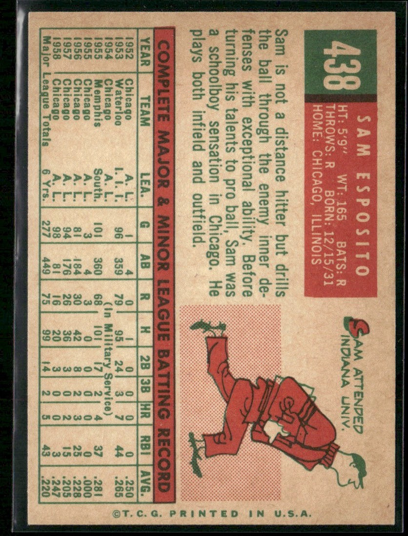Sam Esposito 1959 Topps #438 Chicago White Sox