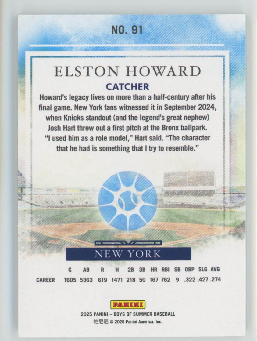 Elston Howard 2025 Panini Boys of Summer /249 #91 New York