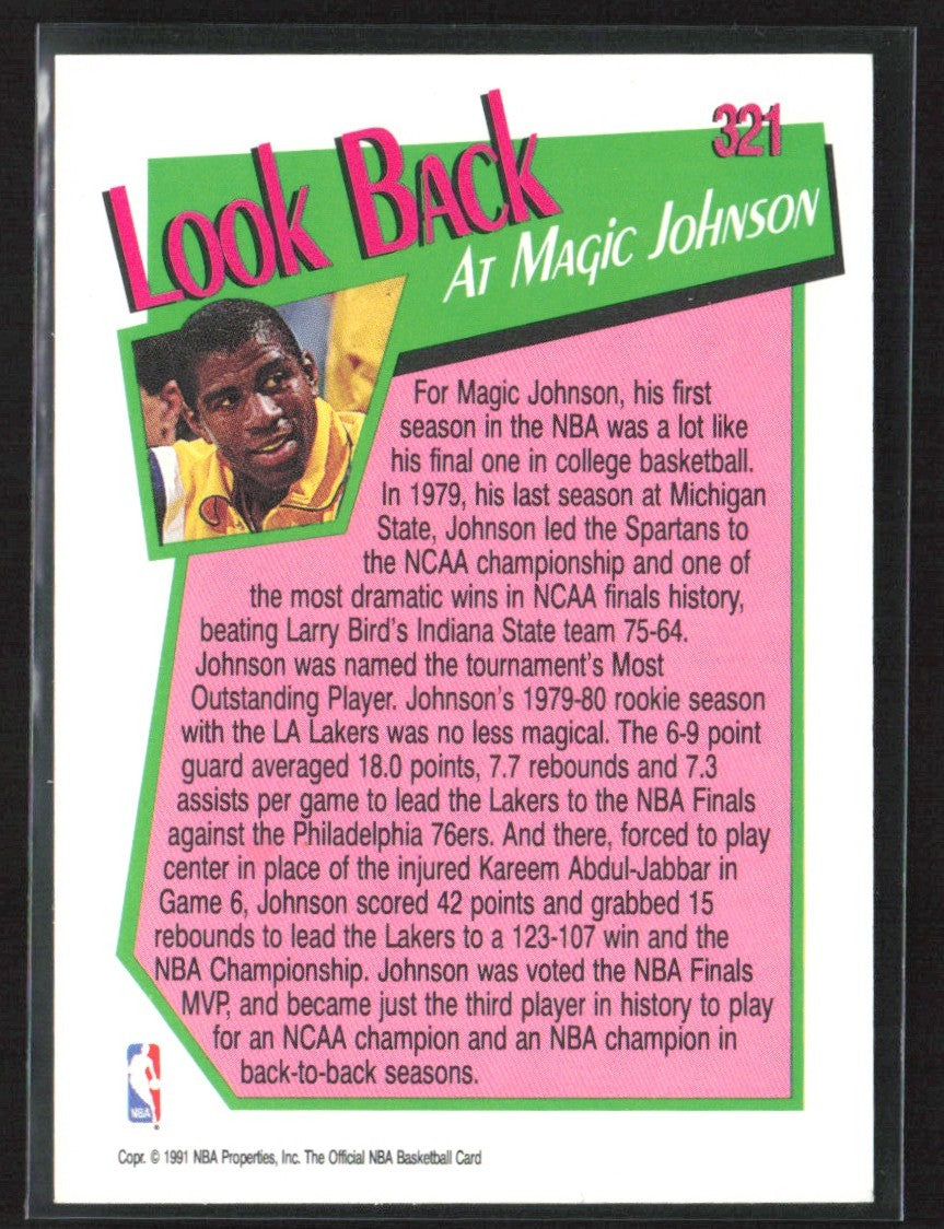 Magic Johnson 1991 Hoops NBA Yearbook #321 Los Angeles Lakers