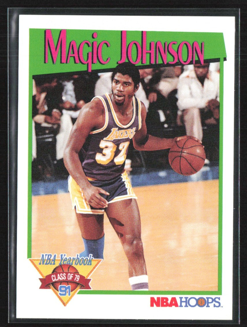 Magic Johnson 1991 Hoops NBA Yearbook #321 Los Angeles Lakers