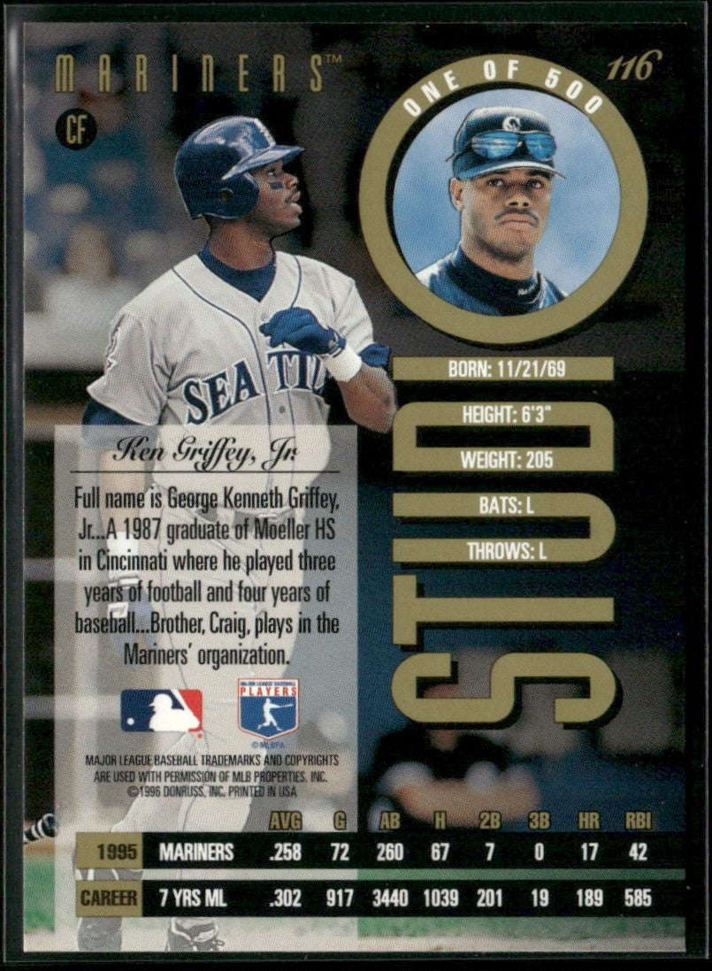 Ken Griffey Jr. 1996 Leaf Studio #116 Seattle Mariners