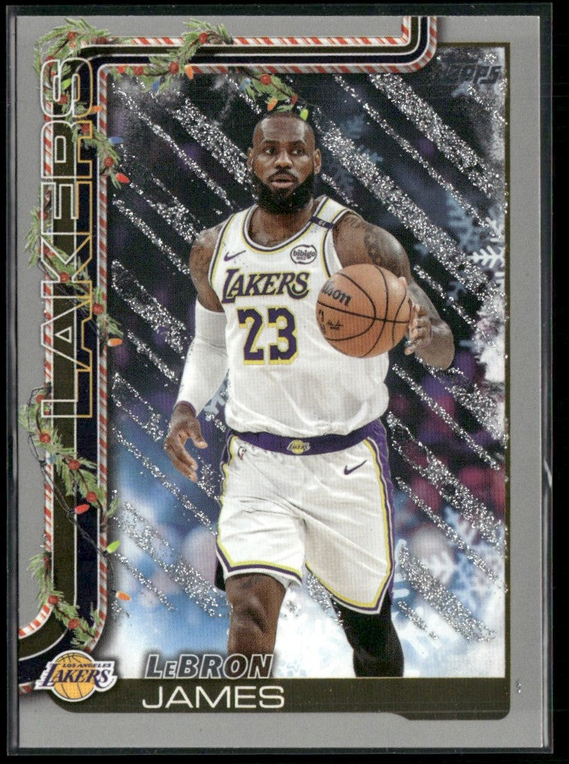 LeBron James 2025 Topps Holiday Silver Glitter #H119 Los Angeles Lakers