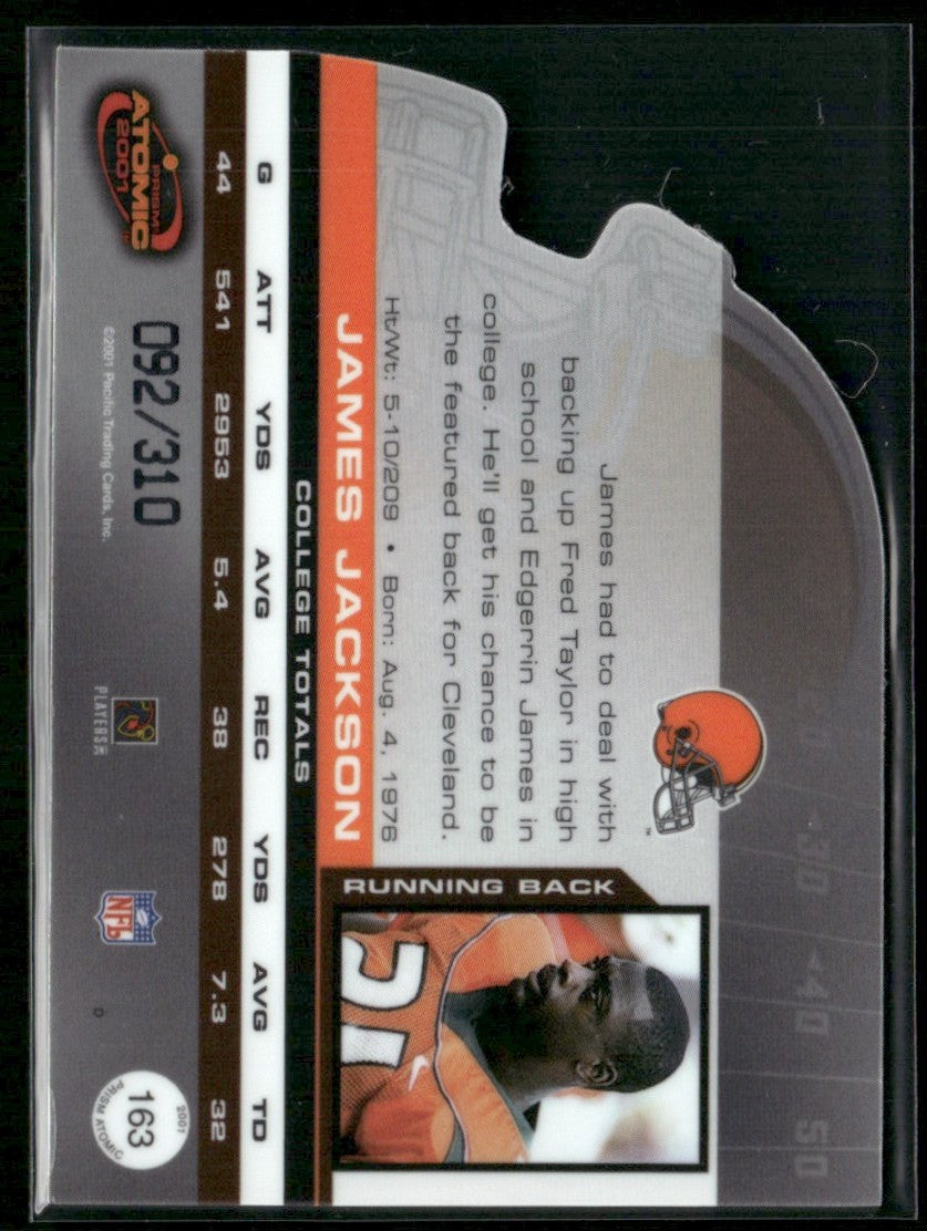 James Jackson 2001 Pacific Prism Atomic Red /310 #163 Cleveland Browns