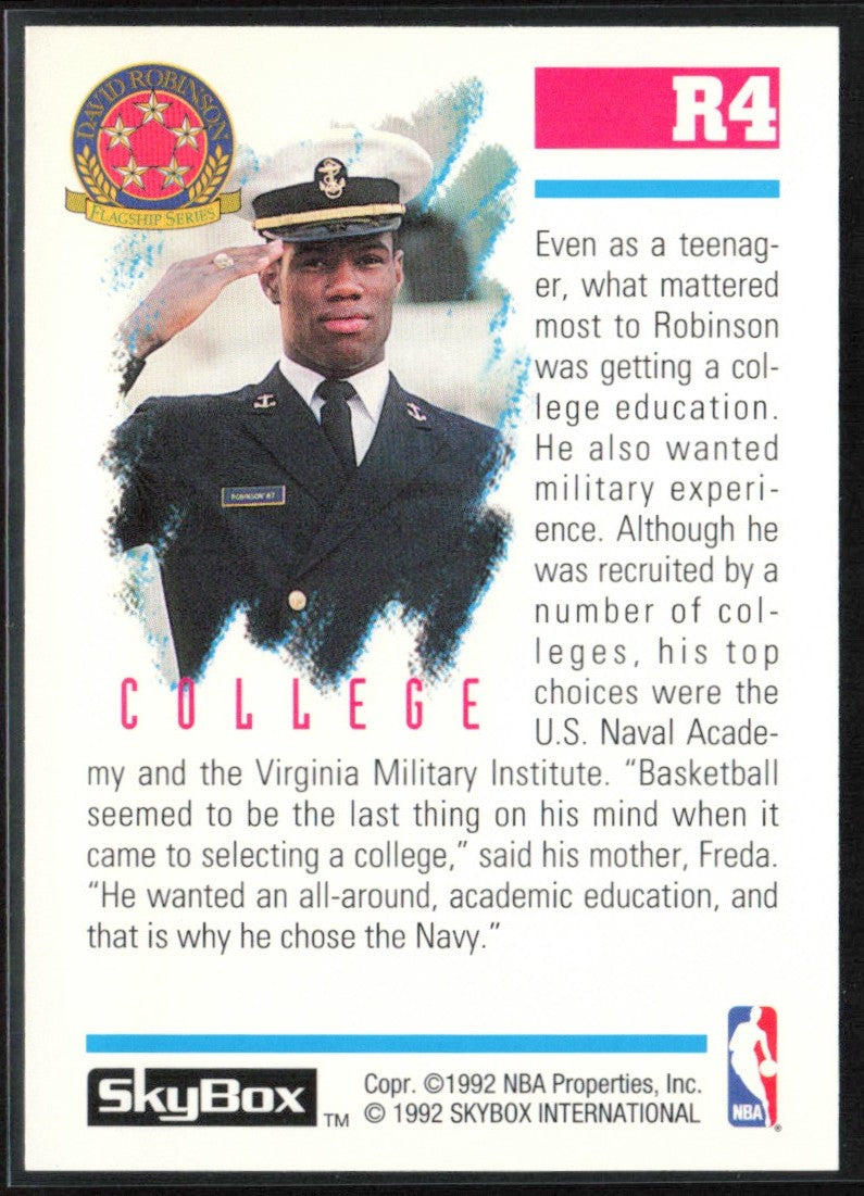 David Robinson 1992 SkyBox David Robinson Flagship Series College #R4 Navy