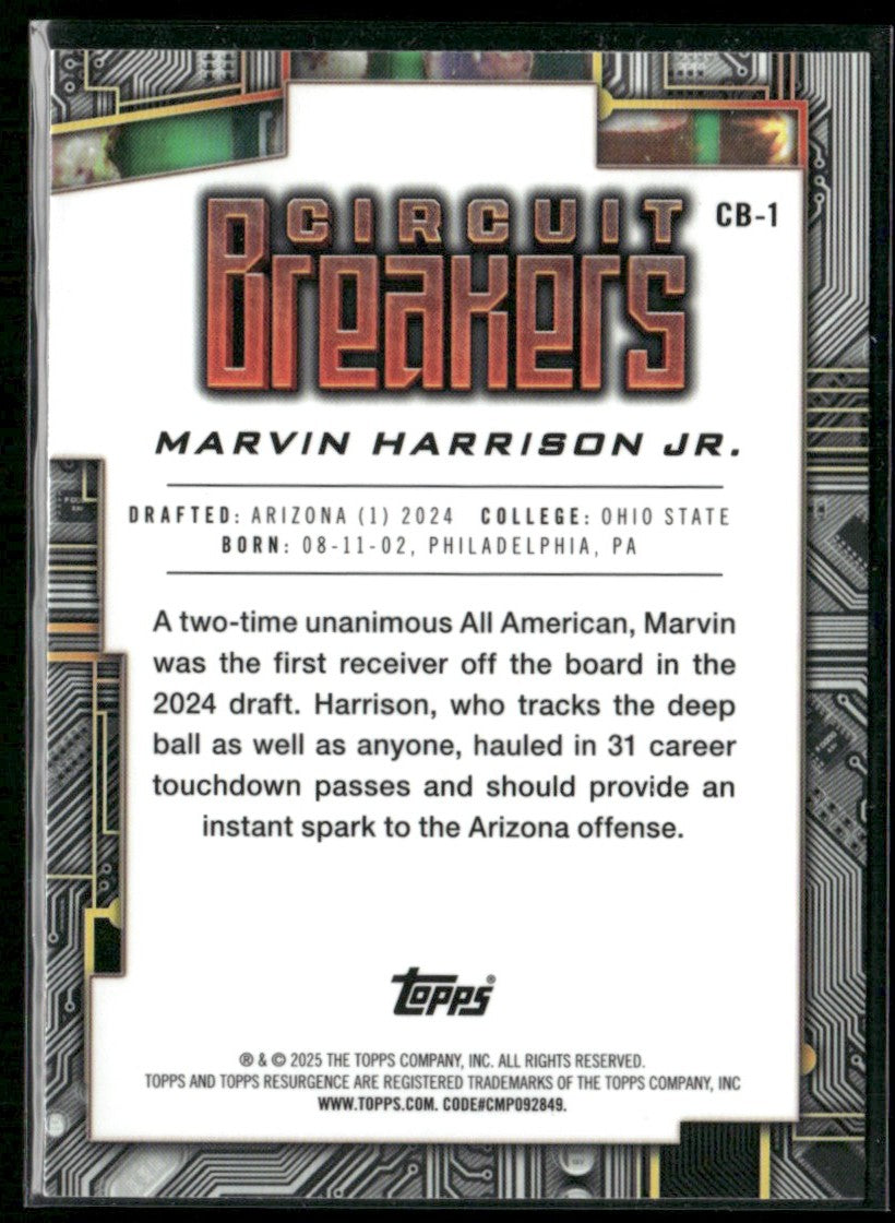 Marvin Harrison Jr. 2024 Topps Resurgence Circuit Breakers RC #CB-1