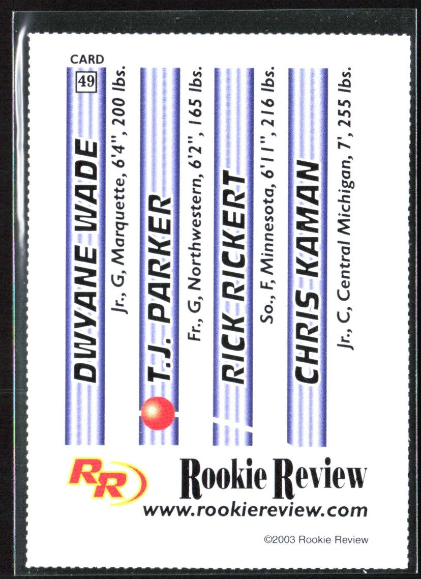 Dwyane Wade 2003 Rookie Review RC #49 Miami Heat