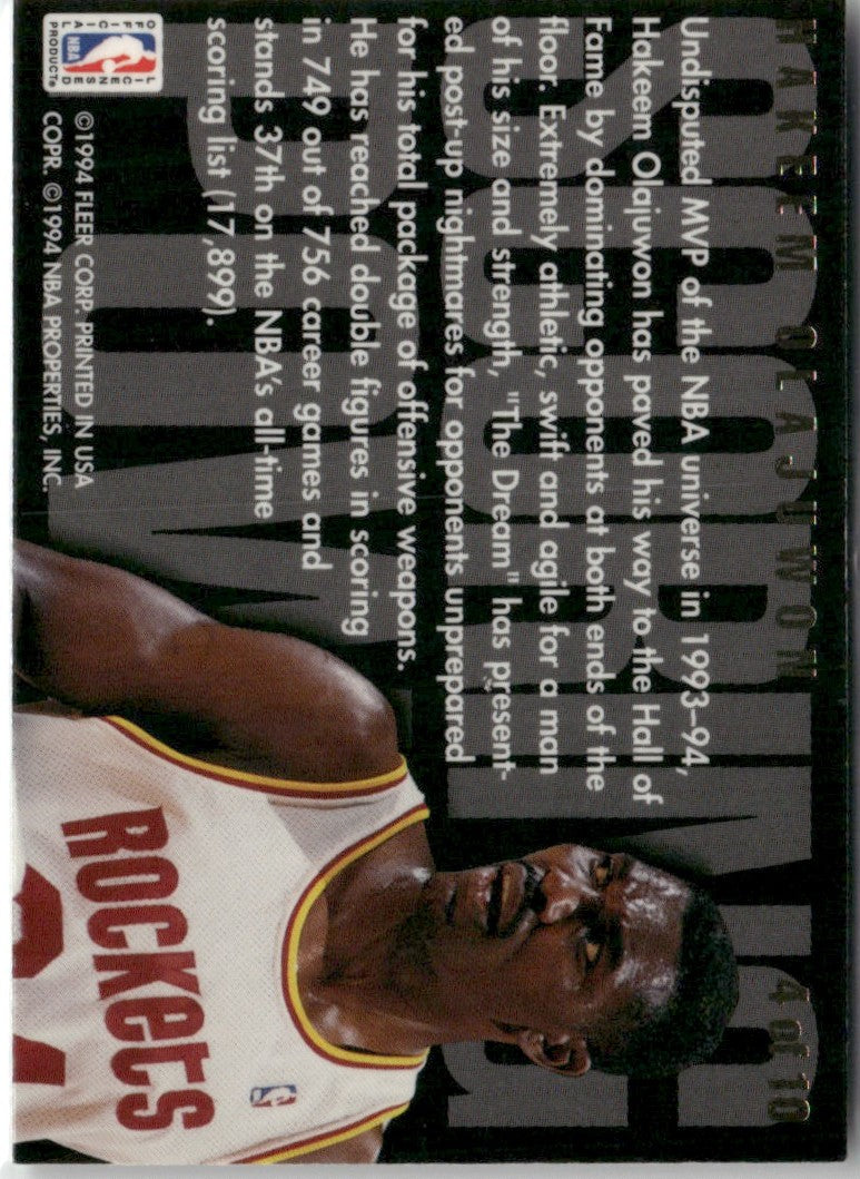 Hakeem Olajuwon 1994 Flair Scoring Power #4 Houston Rockets