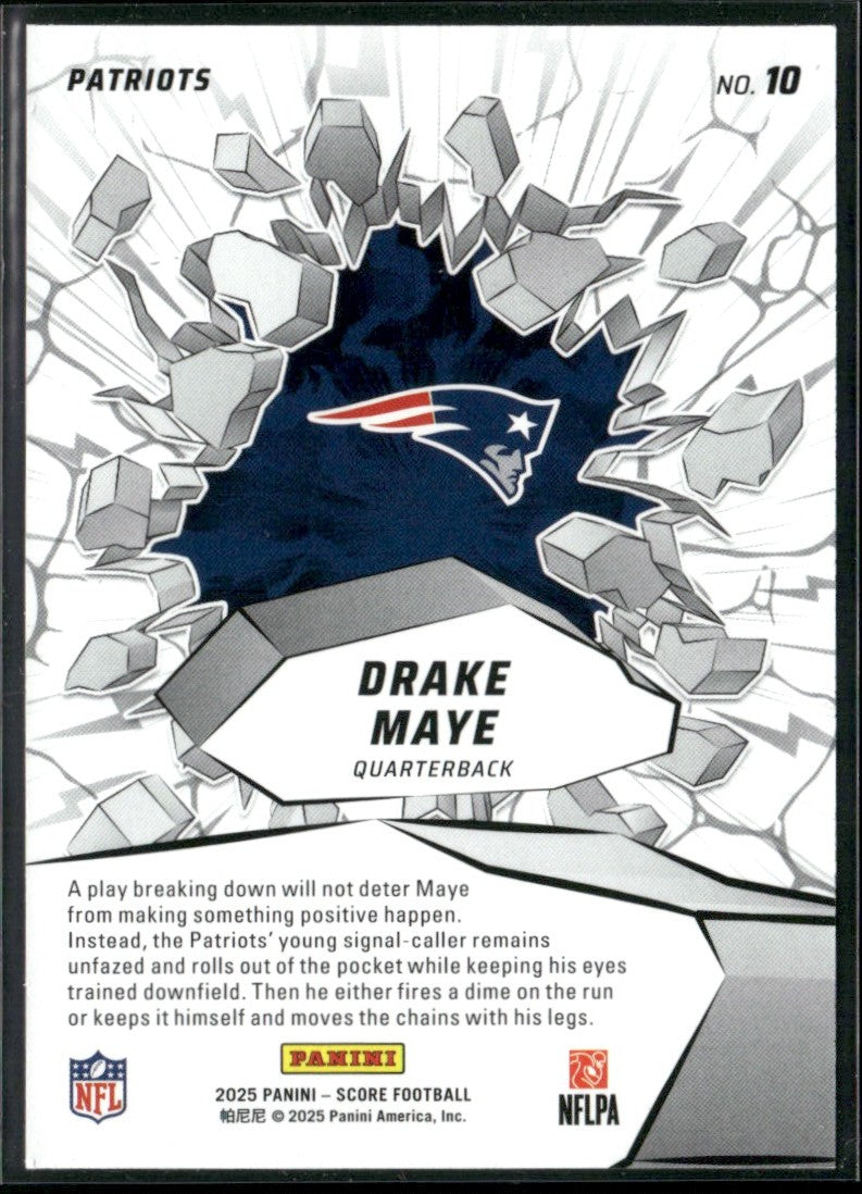 Drake Maye 2025 Panini Score Emerged #10 New England Patriots
