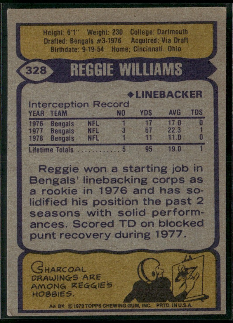 Reggie Williams 1979 Topps #328 Cincinnati Bengals