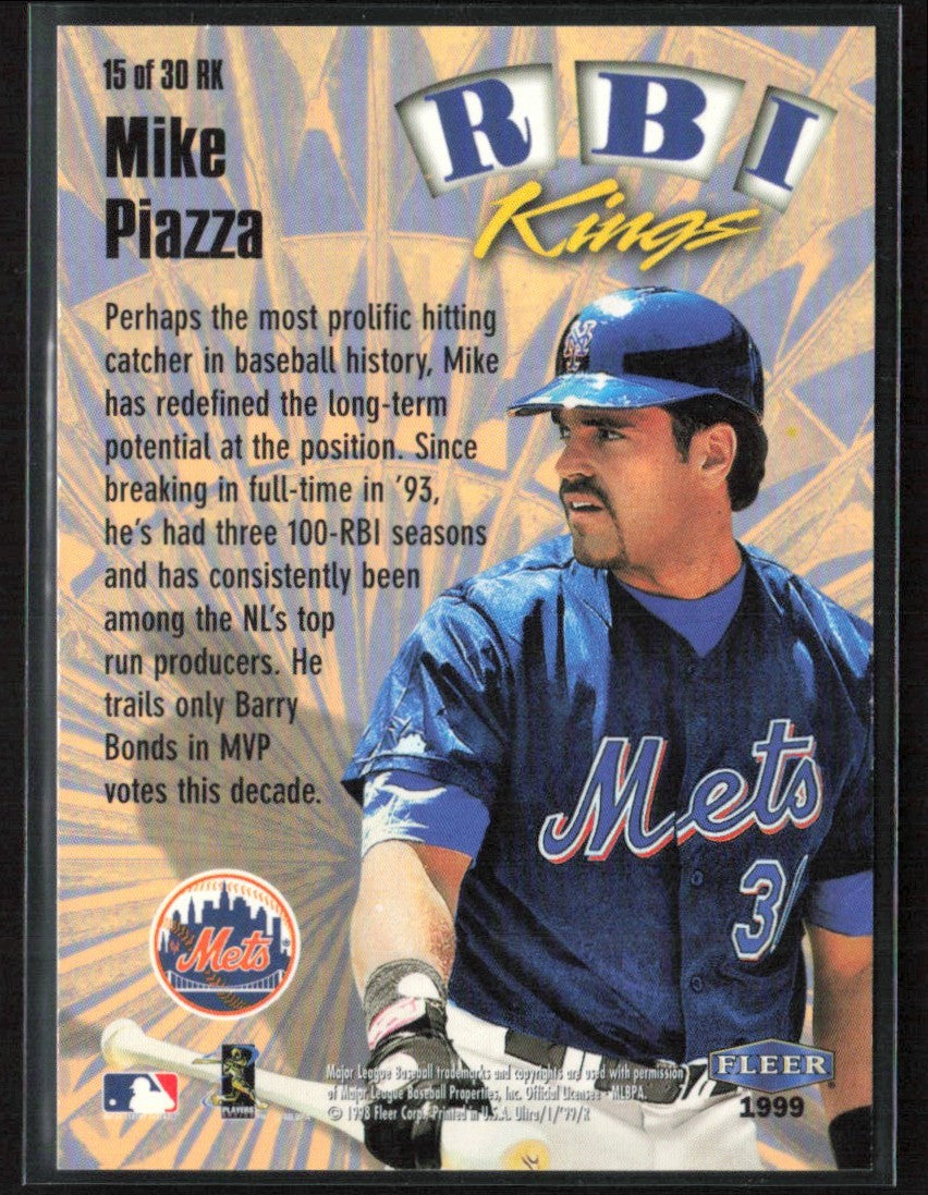 Mike Piazza 1999 Fleer Ultra RBI Kings #15RK New York Mets