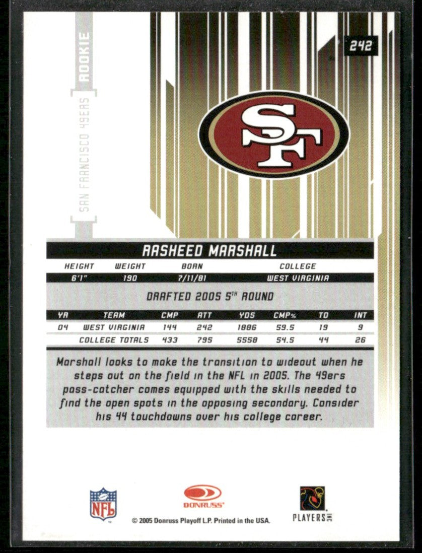Rasheed Marshall 2005 Leaf Rookies & Stars Longevity RC /599 #242