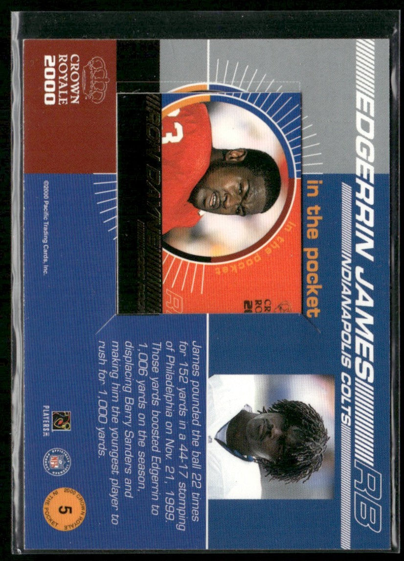 Edgerrin James 2000 Pacific Crown Royale RC #5 Indianapolis Colts