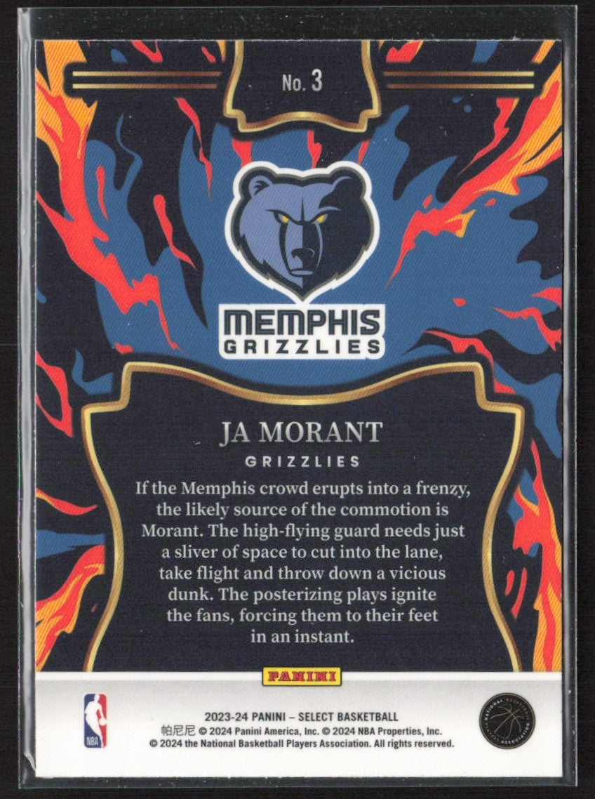 Ja Morant 2023 Panini Select En Fuego #3 Memphis Grizzlies