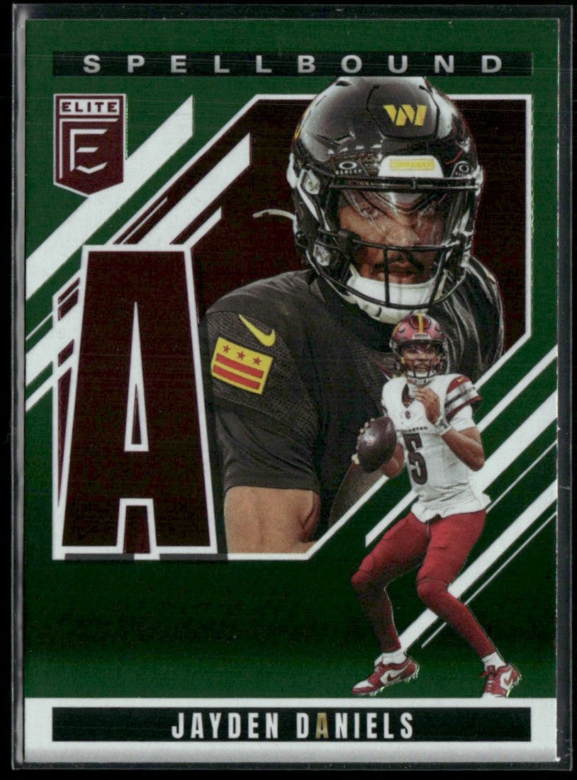 Jayden Daniels 2025 Donruss Elite Spellbound A Green #9 Washington Commanders