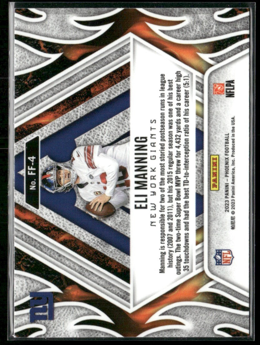 Eli Manning 2023 Panini Phoenix Fire Forged #FF-4 New York Giants
