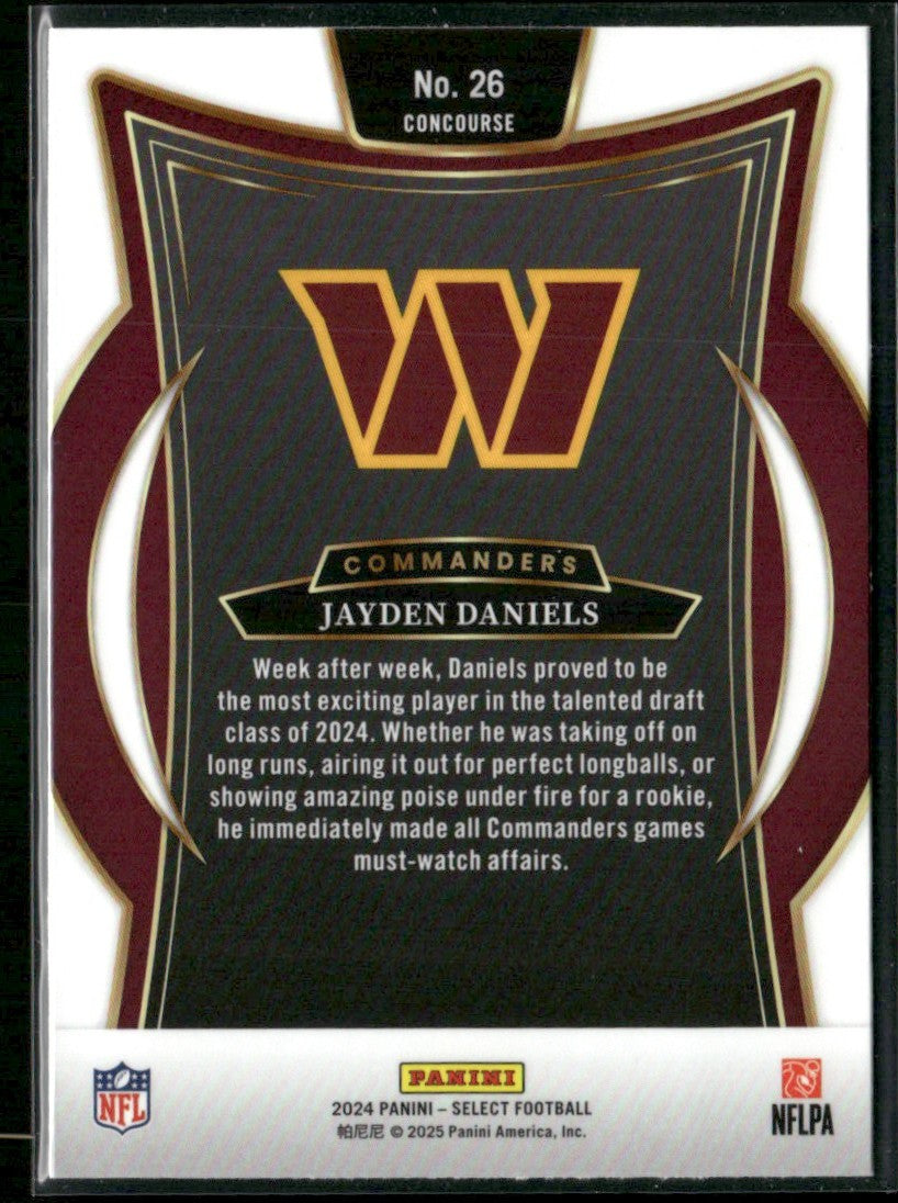 Jayden Daniels 2024 Panini Select Concourse RC #26 Washington Commanders