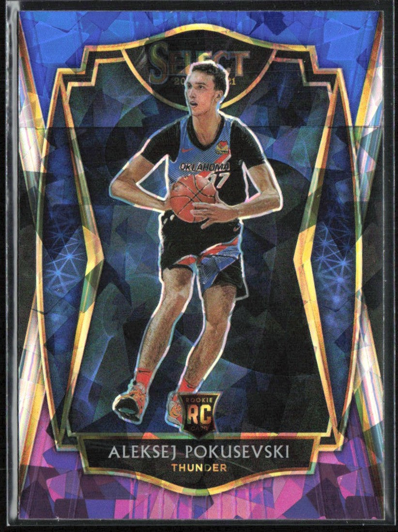 Aleksej Pokusevski 2020 Panini Select Premier Blue White Purple Cracked Ice RC