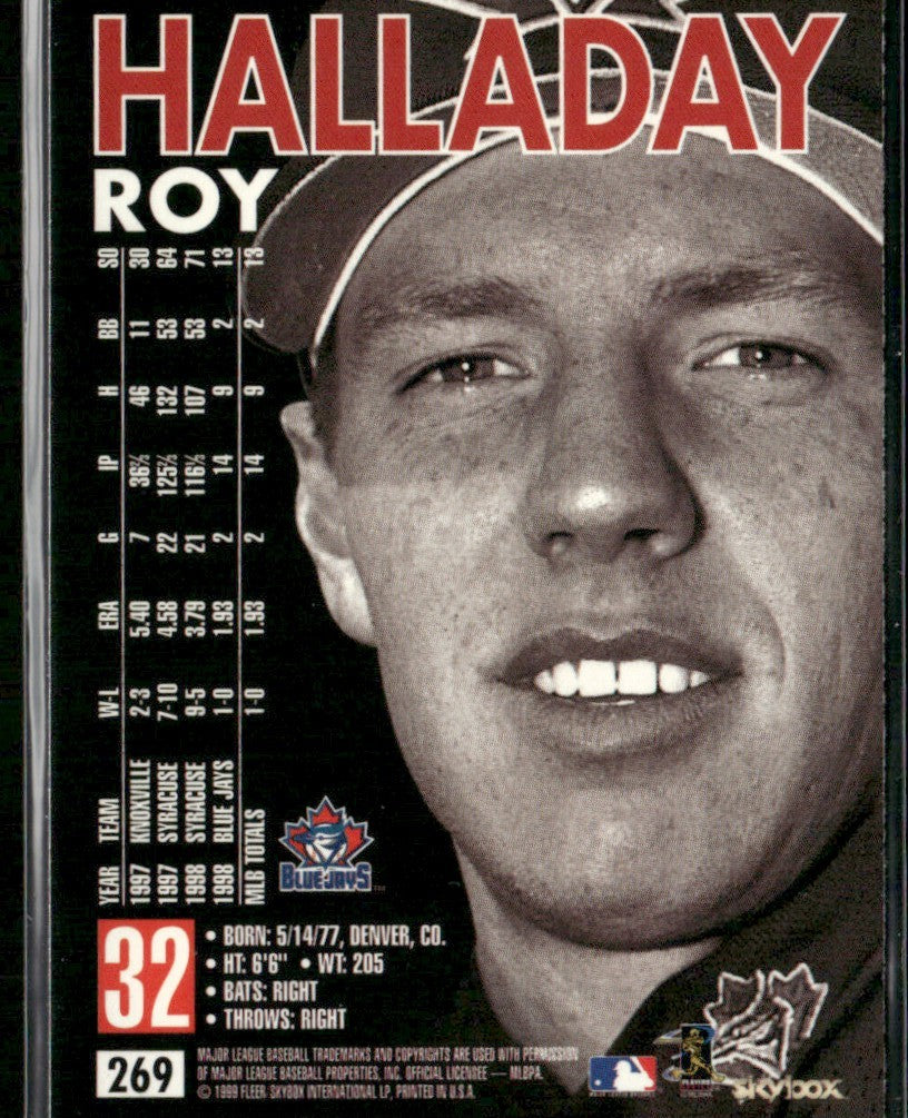 Roy Halladay 1999 SkyBox Premium RC #269 Toronto Blue Jays