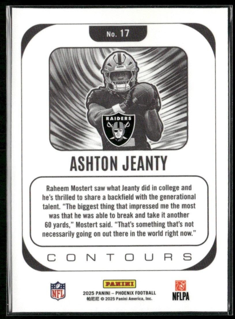 Ashton Jeanty 2025 Panini Phoenix Contours RC #17 Las Vegas Raiders