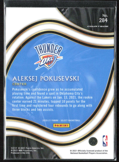Aleksej Pokusevski 2020 Panini Select Courtside RC #284 Oklahoma City Thunder