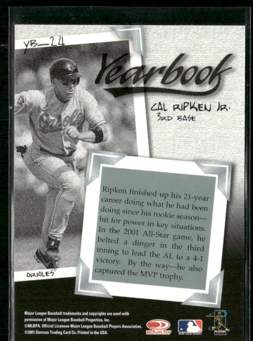 Cal Ripken Jr. 2001 Donruss Yearbook #YB-24 Baltimore Orioles