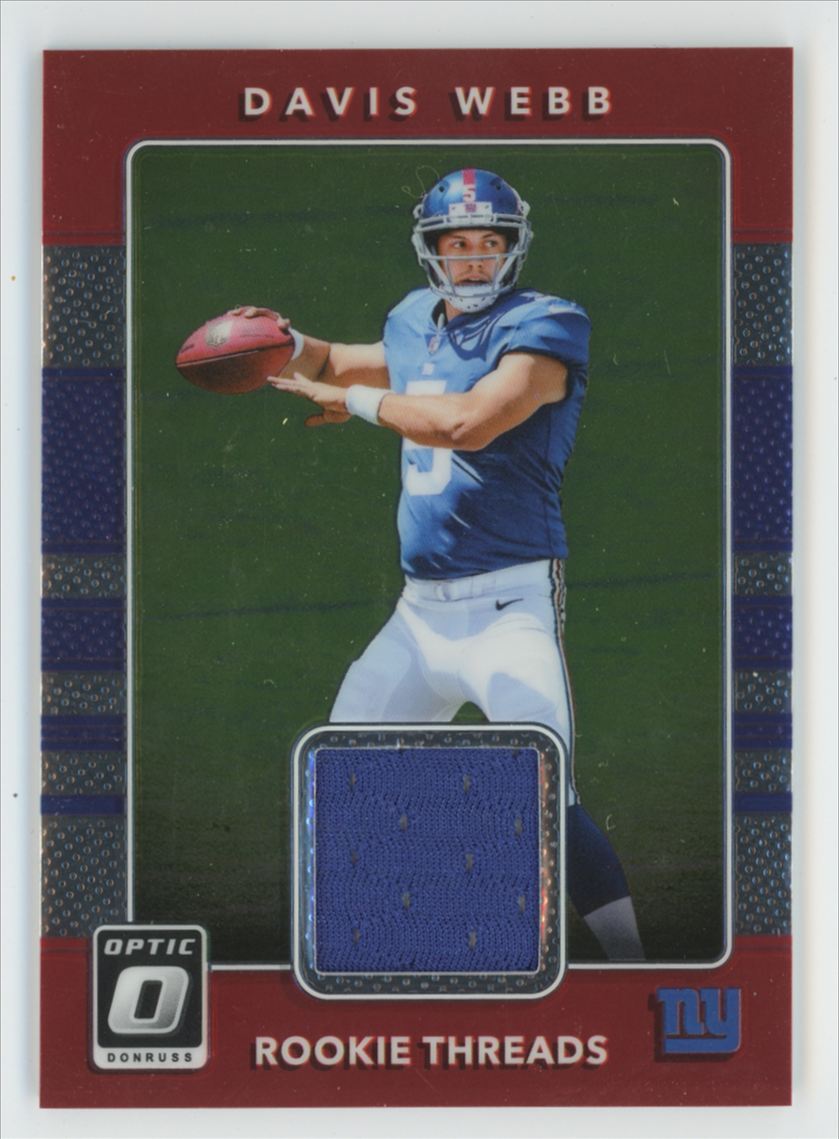 Davis Webb 2017 Donruss Optic Rookie Threads RC Jersey #24 New York Giants