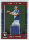 Davis Webb 2017 Donruss Optic Rookie Threads RC Jersey #24 New York Giants