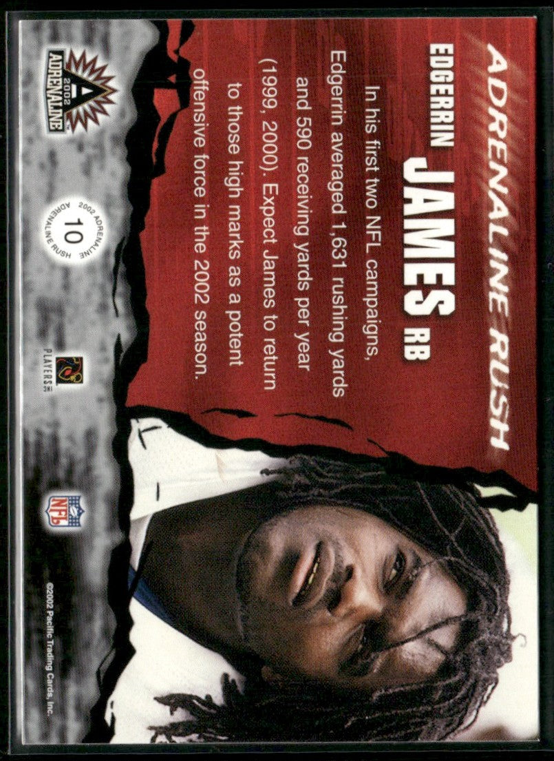 Edgerrin James 2002 Pacific Adrenaline Rush #10 Indianapolis Colts