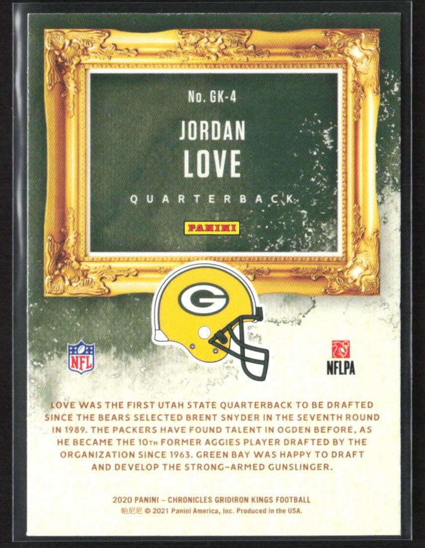 Jordan Love 2020 Panini Chronicles Gridiron Kings teal RC #GK-4