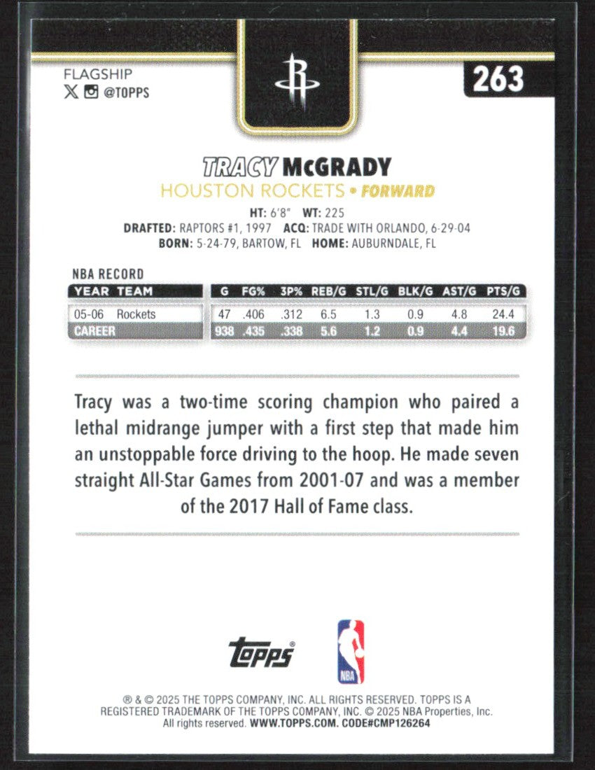 Tracy McGrady 2025 Topps Blackout #263 Houston Rockets
