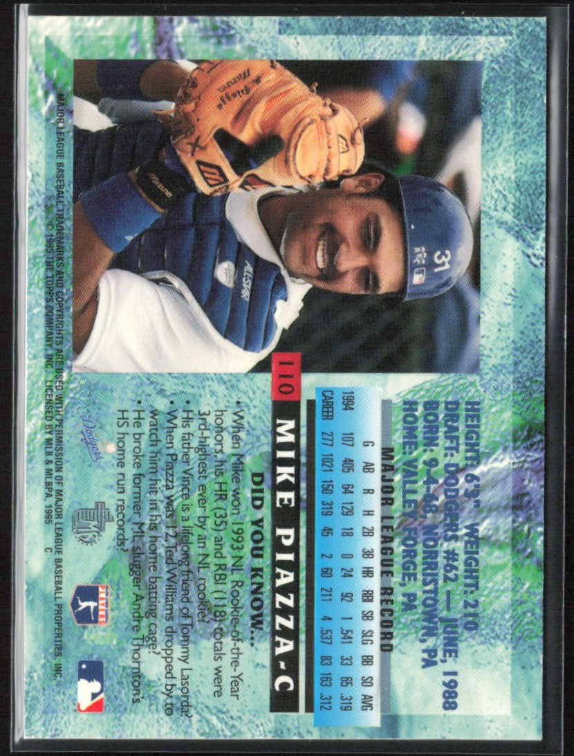 Mike Piazza 1995 Topps Embossed #110 Los Angeles Dodgers