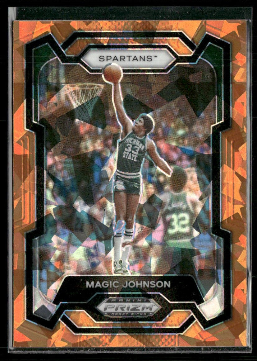 Magic Johnson 2024 Panini Prizm Draft Picks Orange Ice #23