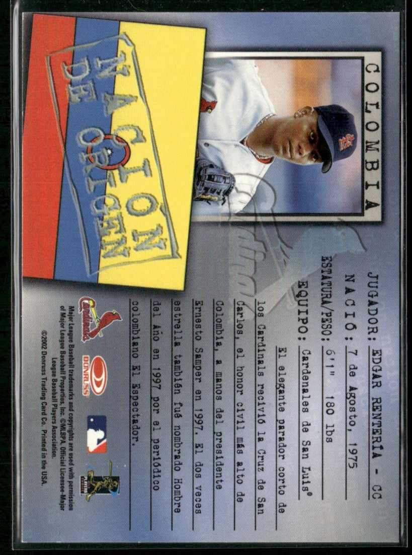 Edgar Renteria 2002 Donruss Super Estrellas Nacion de Origen St. Louis Cardinals