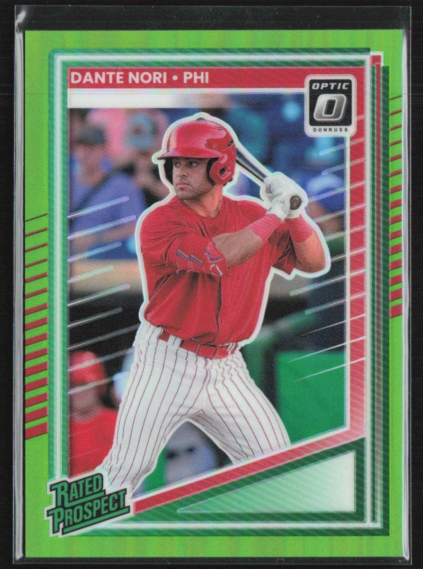 Dante Nori 2025 Donruss Optic Lime Green /149 #190 Philadelphia Phillies