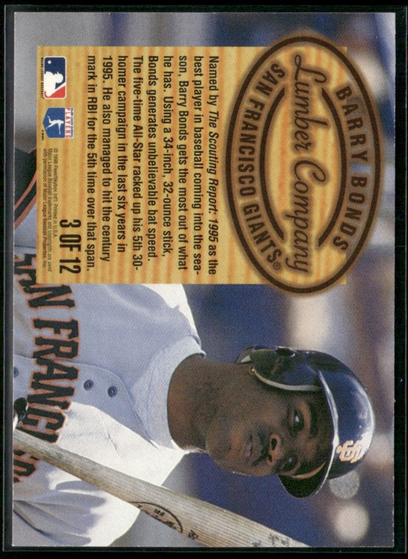 Barry Bonds 1996 Fleer Lumber Company #3 San Francisco Giants