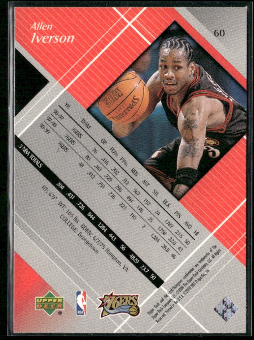 Allen Iverson 2000 Upper Deck Black Diamond #60 Philadelphia 76ers
