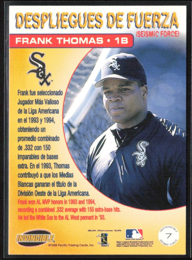 Frank Thomas 1999 Pacific Invincible Seismic Force #7 Chicago White Sox