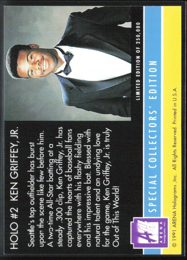 Ken Griffey Jr. 1991 Arena Holograms Seattle Mariners
