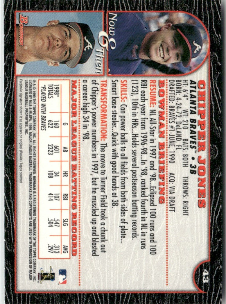 Chipper Jones 1999 Bowman International #43 Atlanta Braves