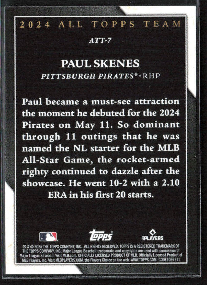 Paul Skenes 2025 Topps All Team #ATT-7 Pittsburgh Pirates