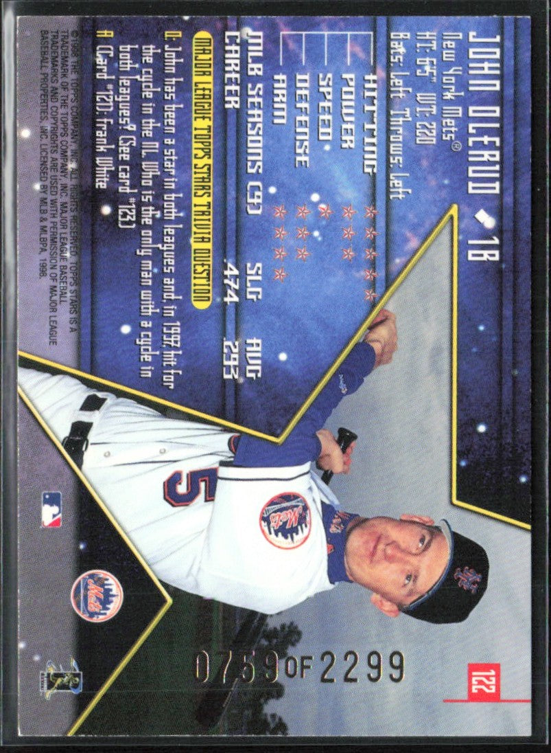 John Olerud 1998 Topps Stars Gold /2299 #122 New York Mets