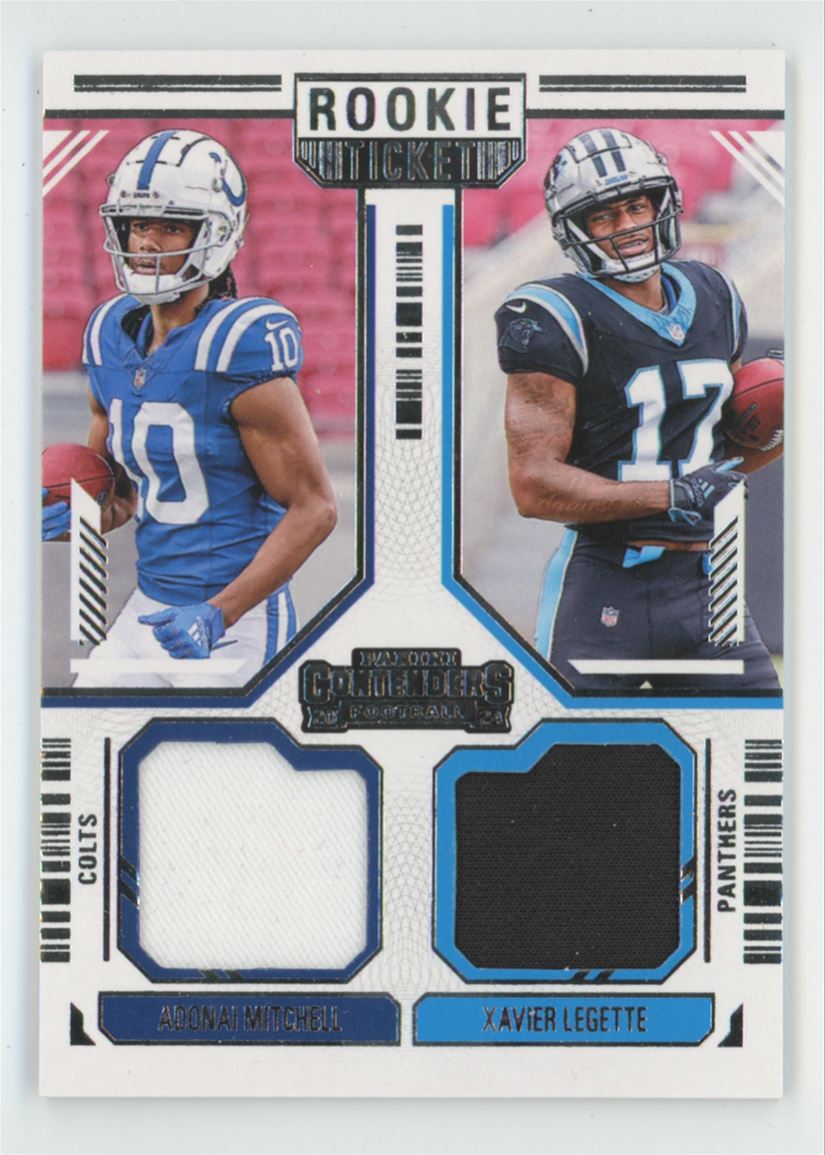 Adonai Mitchell / Xavier Legette 2024 Panini Contenders Rookie Ticket Jersey