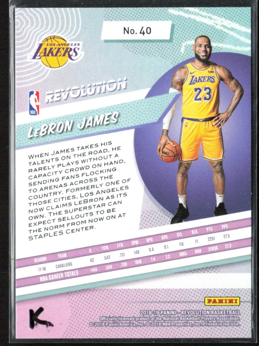 LeBron James 2018 Panini Revolution #40 Los Angeles Lakers