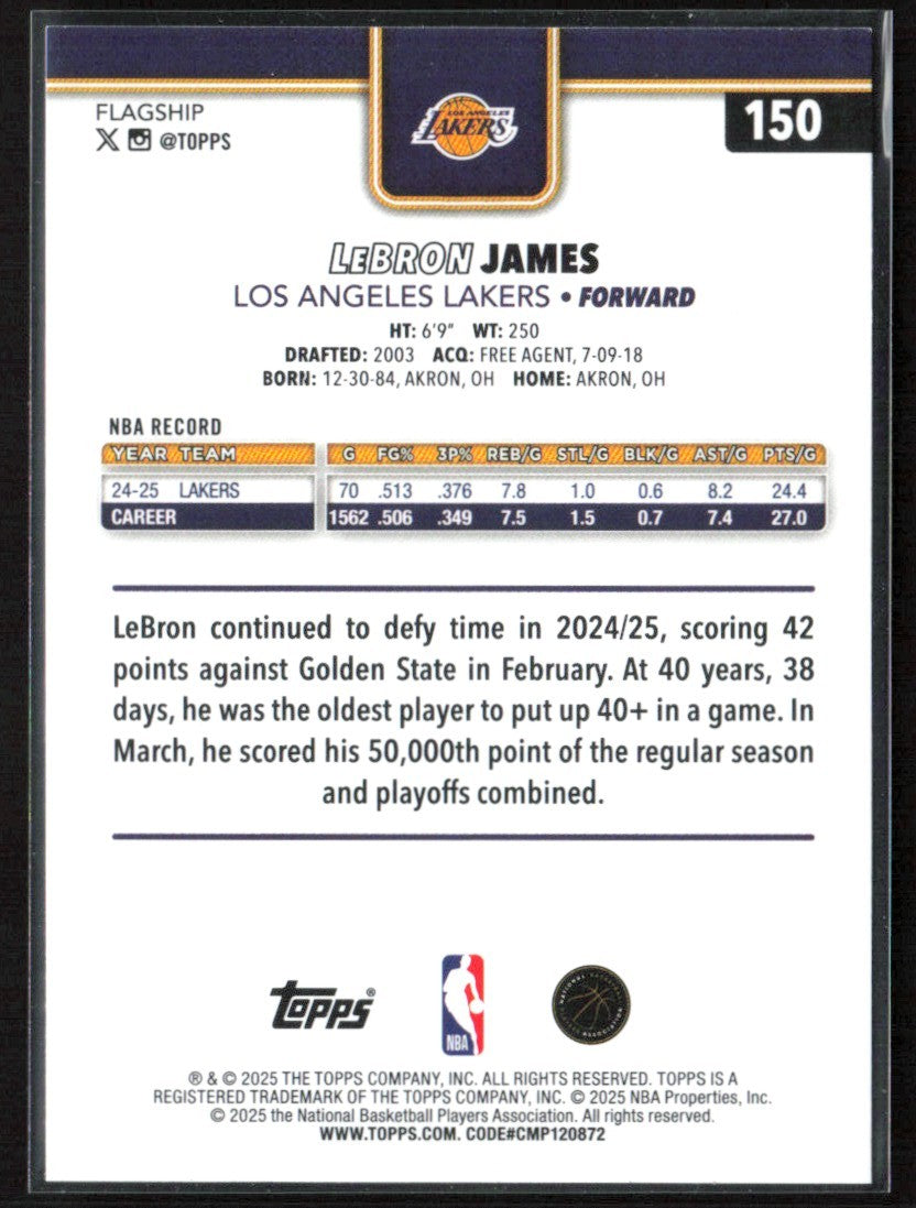 LeBron James 2025 Topps Tip-Off' #150 Los Angeles Lakers